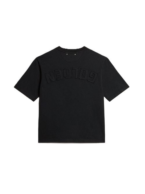 T-shirt di colore nero lavato con logo reverse sul retro - Jersey Capsule Golden Goose | GUP01873.P001576.90456WASHED BLACK